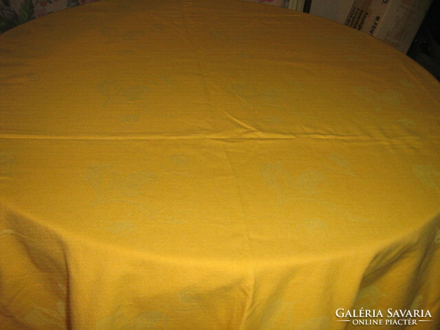 Wonderful vintage olive soft woven tablecloth