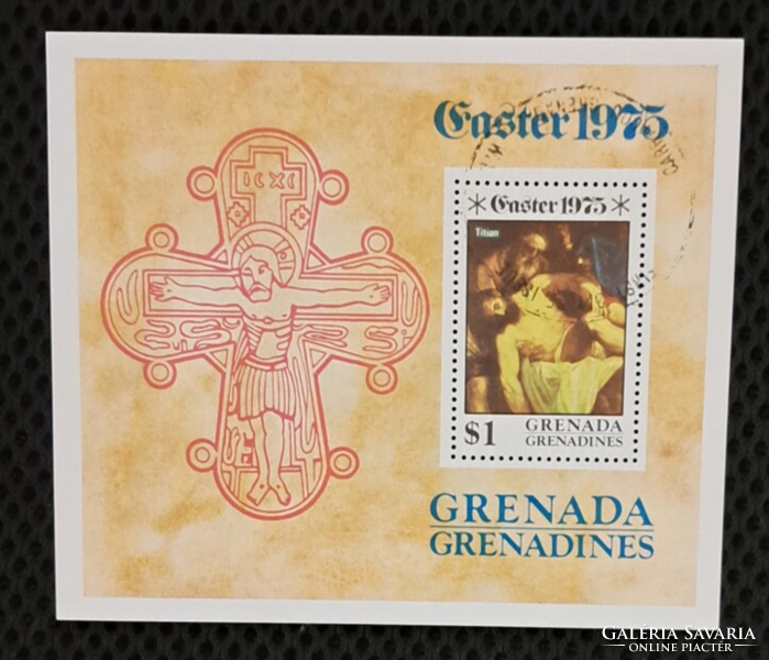 1975. Angol gyarmat Grenada karácsony bélyeg blokk  F/3/8