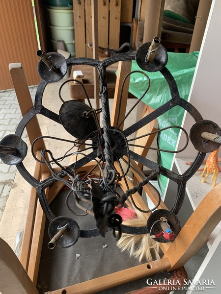 I recommend it to do-it-yourselfers! Wrought iron chandelier in good condition
