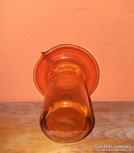 Tokodi v. karcagi fújt, szakasztott üveg váza