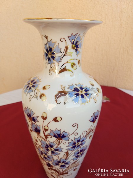 Zsolnay Búzavirágos nagy váza,,27 cm,,vadonat új,,18 karátos arannyal aranyozva,,minimál ár nélkül,