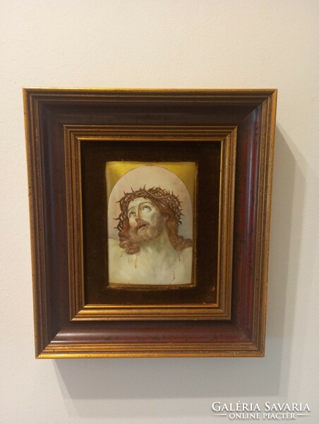 Rare holy image of Jesus in a beautiful fire enamel frame