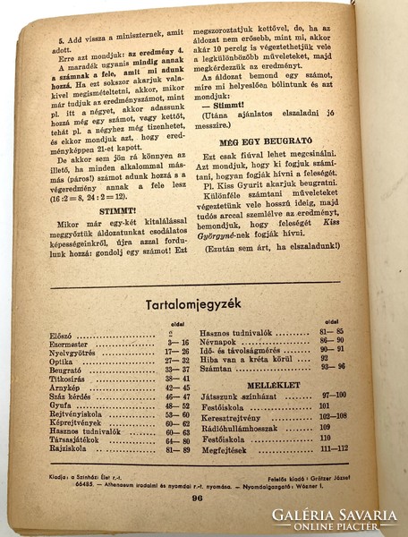 József Grätzer: sic. Fun pastimes sly tricks - 1935, rare, antique edition!