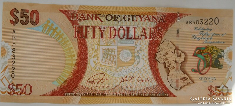 Guyana $ 50 2016 unc