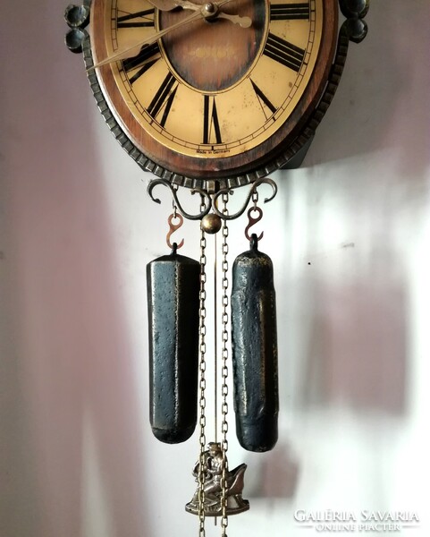 Vintage, steampunk-style 8-day wall clock