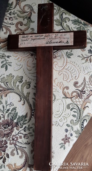 Wooden crucifix 30.5 cm x 15 cm from 1952