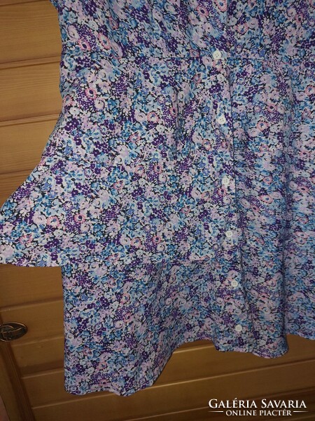 Ruffled floral xl loose dress. Chest: 55cm.