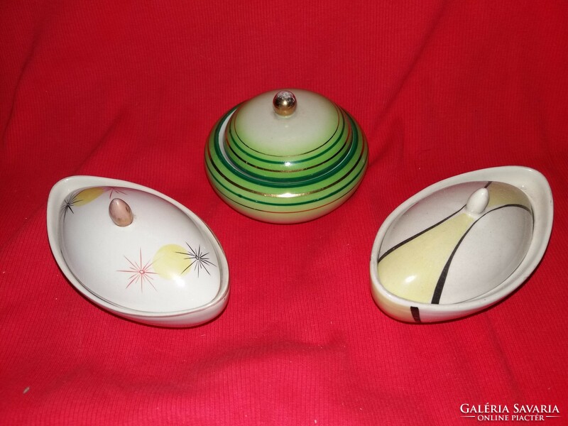 Art deco János-style porcelain bonbonier collection from a mixed manufacturer, as shown in the pictures