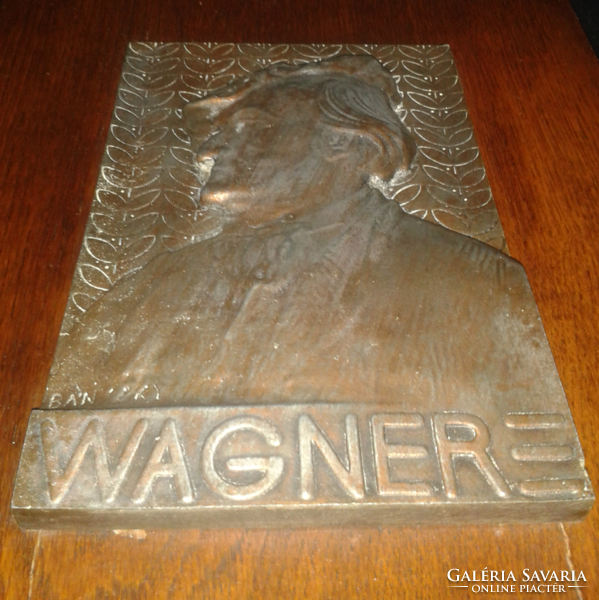 Sándor Bánszky (1888-1918): wagner plaque, spiater, cast, marked on the plaque, 23x15 cm.