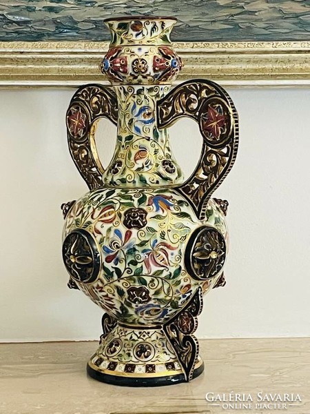 Imposing flame and mayer vase.. 42 Cm
