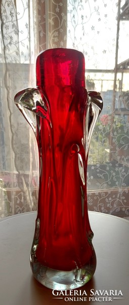 Rubin vörös cseh Bohemia üveg váza