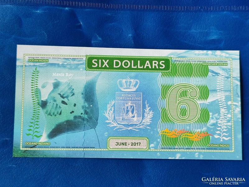 Indian Ocean $6 2017! Raja! Rare fantasy paper money! Ouch!