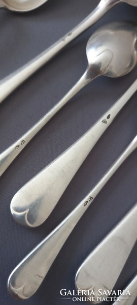 6 mocha spoons, 6 coffee spoons, a set with the same coat of arms