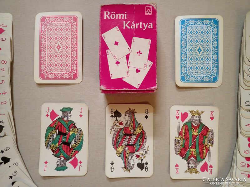 Régi retró dupla hiánytalan francia römi kártya játék pakli franciakártya römikártya Tamási Komlós