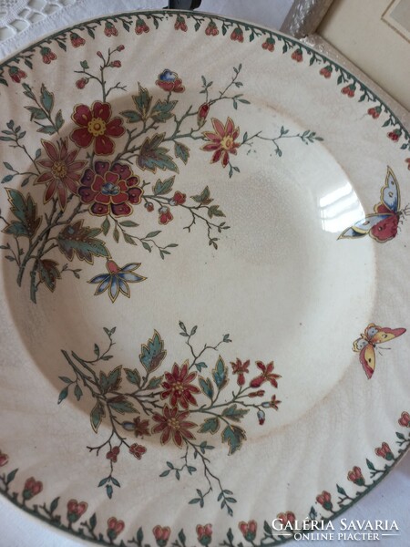 Extremely rare sarreguemunes madras multicolor deep plate