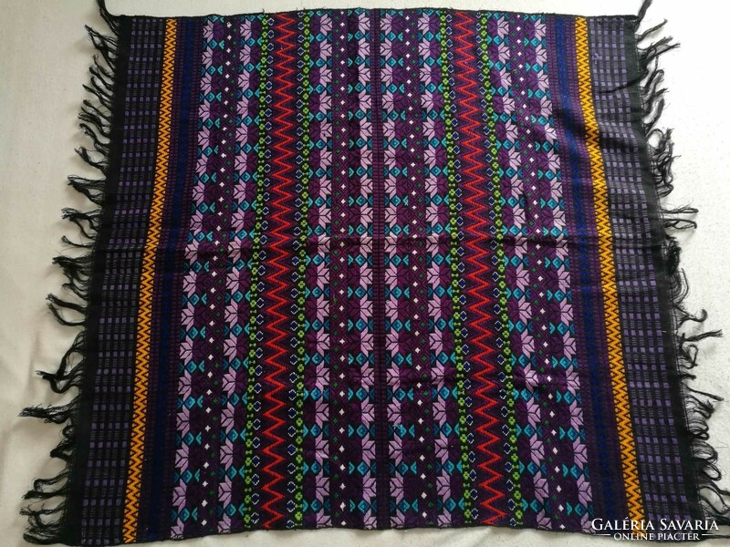 Colorful fringe tablecloth