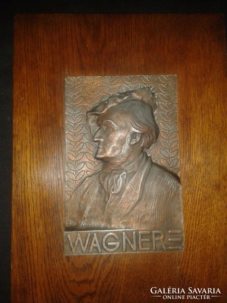 Sándor Bánszky (1888-1918): wagner plaque, spiater, cast, marked on the plaque, 23x15 cm.