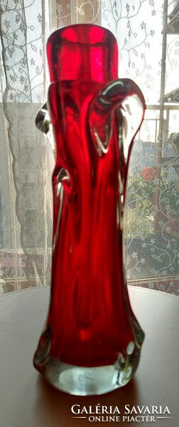 Rubin vörös cseh Bohemia üveg váza