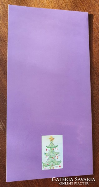 Karácsonyi képeslap postatiszta üdvözlőlap üdvözlőkártya levelezőlap karácsonyfa mintával