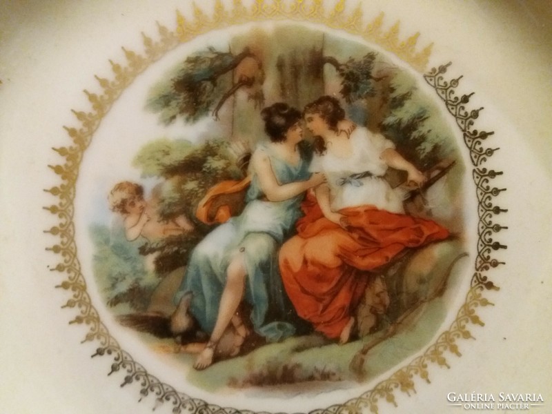 Antik ALT WIEN barokk jelenetes porcelán kínáló nagyon ritka és szép állapot 20 cm képek szerint
