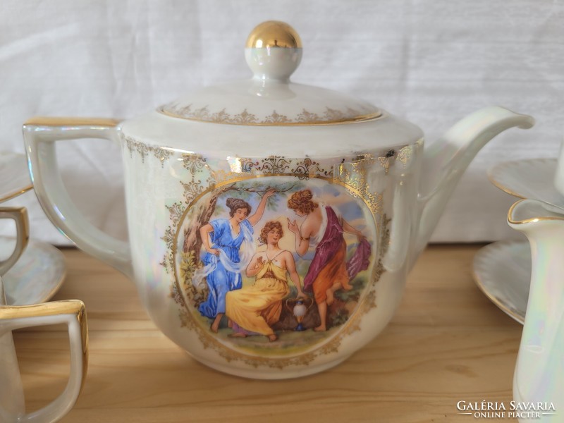 Drasche barokk jelenetes teás készlet