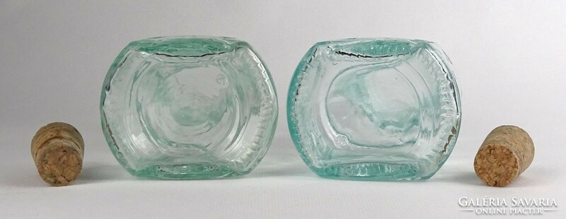 1Q983 Sun and moon motif oil and vinegar glass pair 18 cm