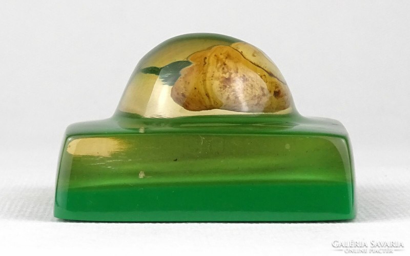 1Q937 Snail housing artistic paper weight enclosed in a plexiglass block