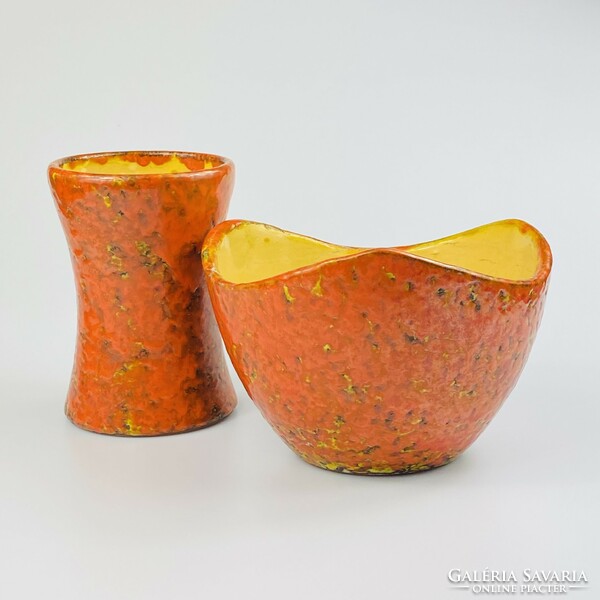 Ceramic vase and bowl - pond head