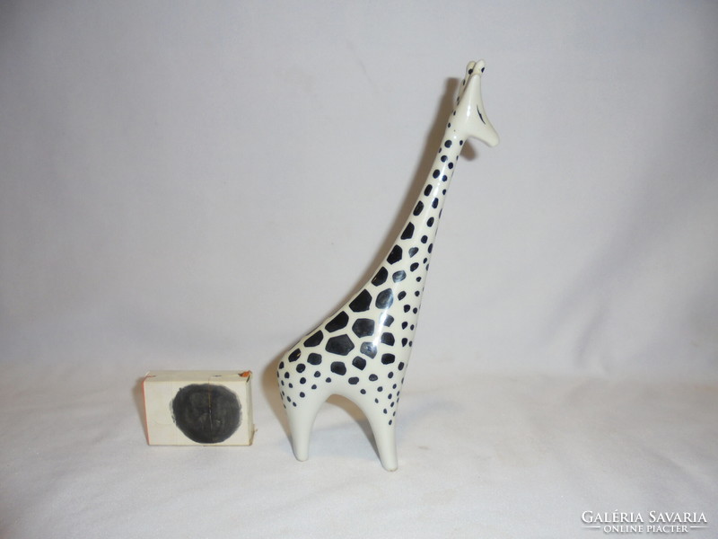 Hollóházi porcelán art deco zsiráf figura, nipp, szobor