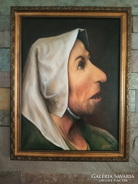 Zsitva Zoltán portrait of an elderly woman 2023 oil study picture