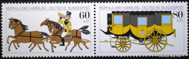 N1255-6c / Németország 1985 MOPHILA'85 bélyegkiállítás bélyegpár postatiszta