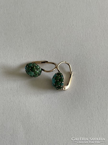 Antique gold turquoise earrings