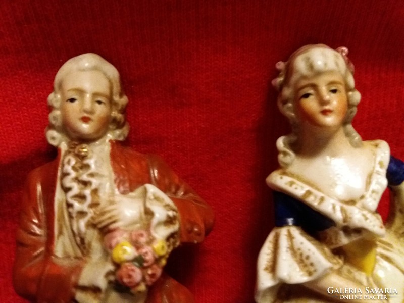 Pair of antique Oscar Schlegemilch baroque porcelain figurines, rare, beautiful condition, 16cm/each according to pictures