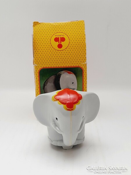 Lendkerekes elefánt játék, dobozával