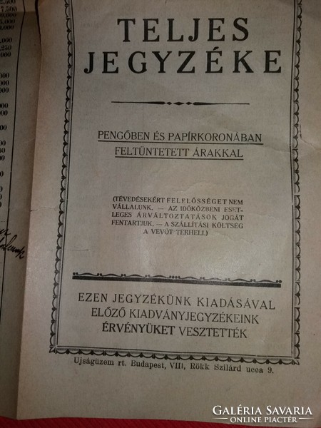 Antik 1926. MAI HENRIK ÉS FIA KÖNYVKIADÓ TÉLI kis katalógusa. a képek szerint