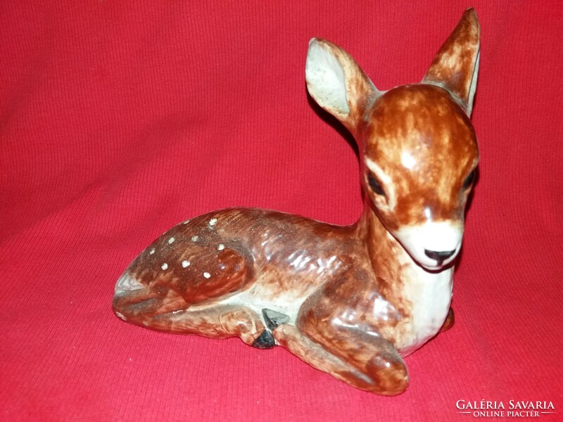 Vintage Izzépy Margit glazed ceramic reclining bambi deer figure in good condition as shown in the pictures