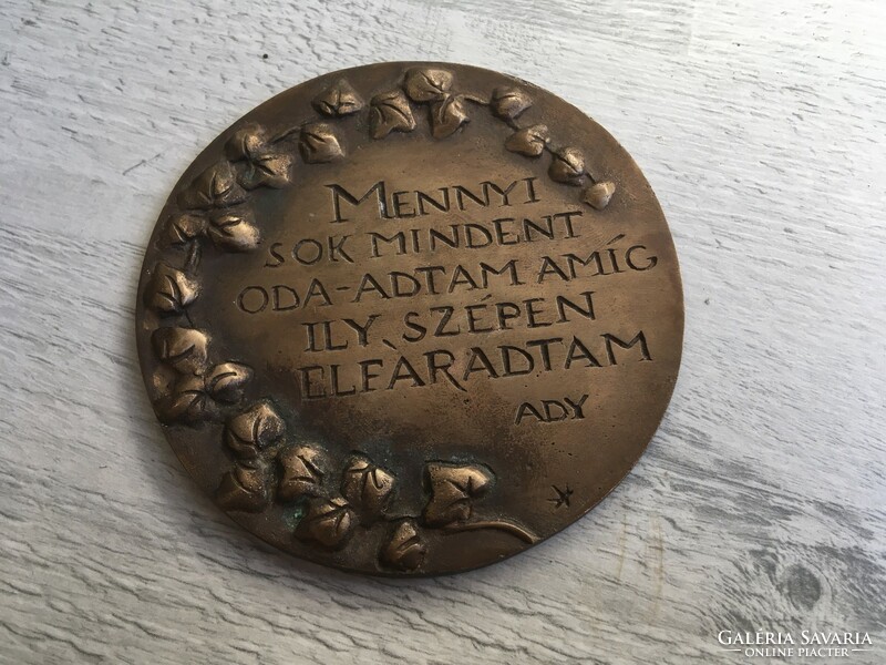 Ady bronze commemorative medal, commemorative plaque