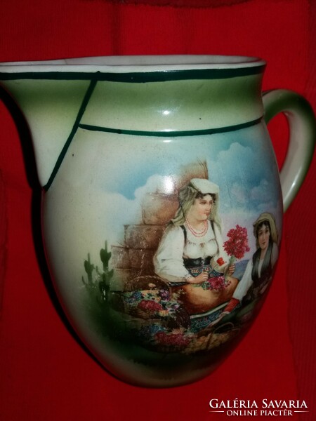Antique Altwien baroque scene porcelain pitcher jug, very rare and beautiful condition, 22 cm according to pictures