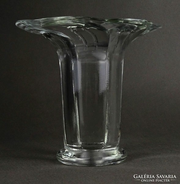 1Q930 flawless art deco glass vase 10.5 Cm