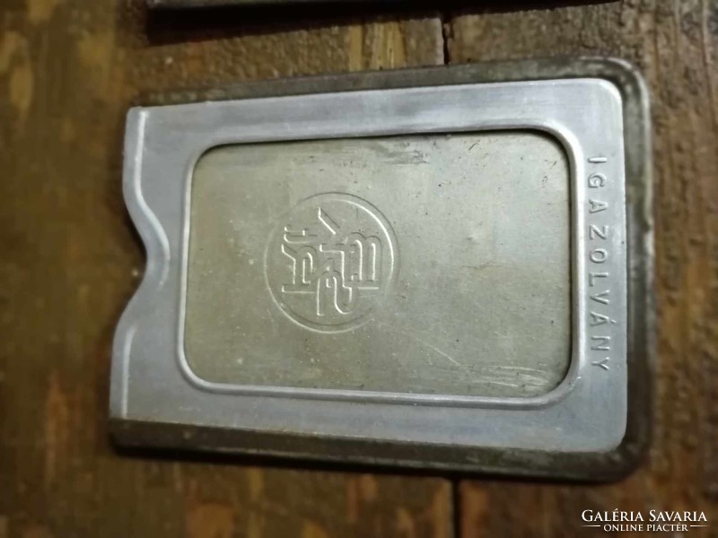 Bsk rt. Aluminum ID card holder, mid-20th century, in good condition