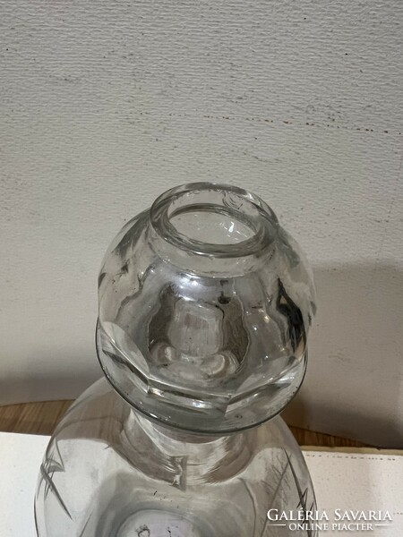 Decanter, pouring glass, old, thick-walled, 25 x 13 cm. 4531