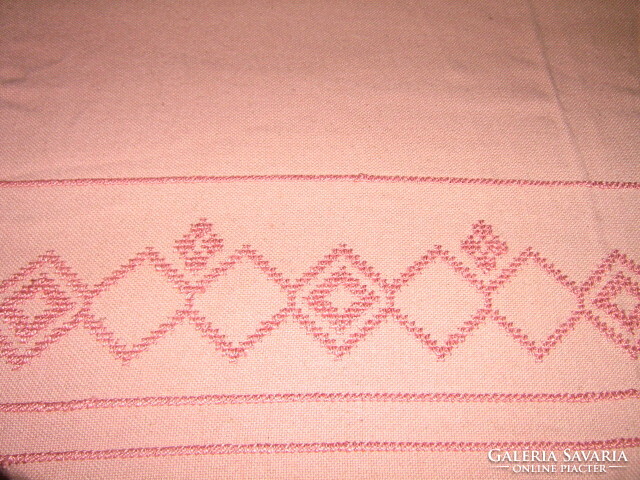Beautiful hand embroidered cross-eyed mauve curtain
