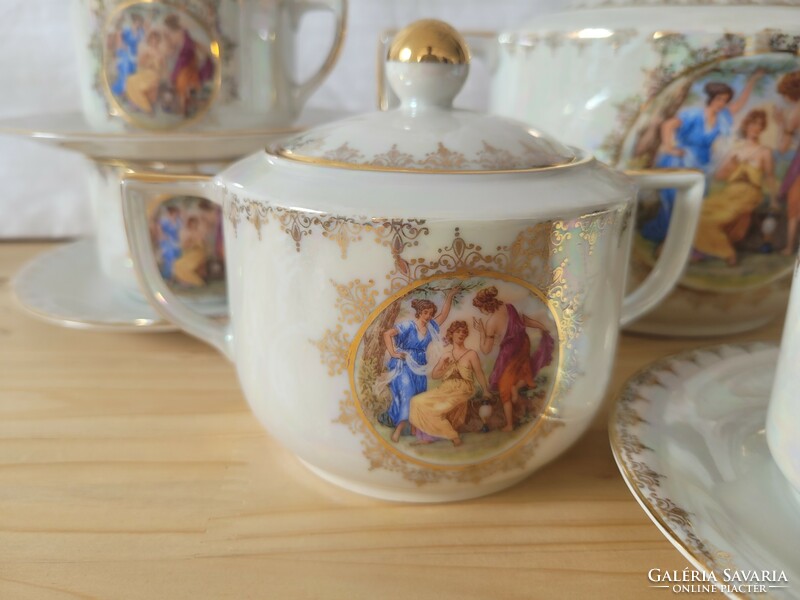 Drasche barokk jelenetes teás készlet