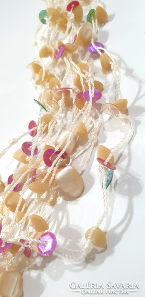 Necklace + earrings made of old mother-of-pearl shells