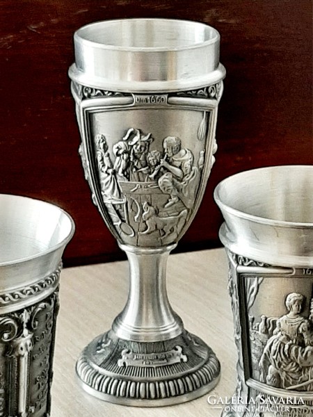 Pewter collection, flawless pieces of several scenes, 4 pieces in one