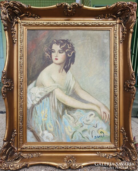 Márk Lajos / Lány kék ruhában