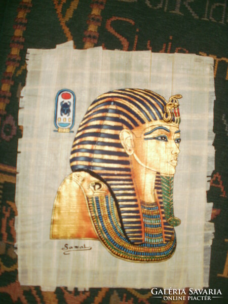 Original hand painted signed papyrus image from Egypt (25x20 cm)