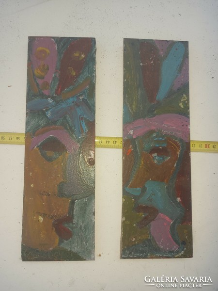 Pair of paintings by Miklós Csepeli, size indicated, signed