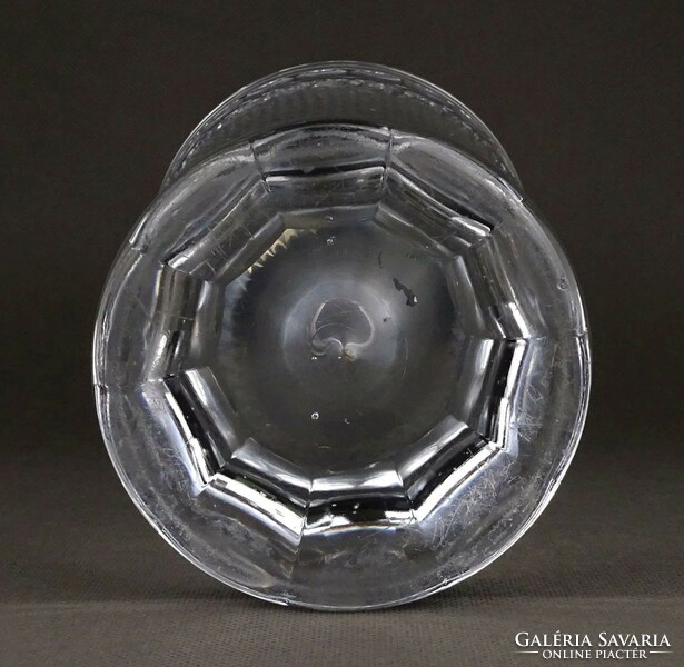 1Q923 Nagyméretű csiszolt talpas kristály váza 25 cm