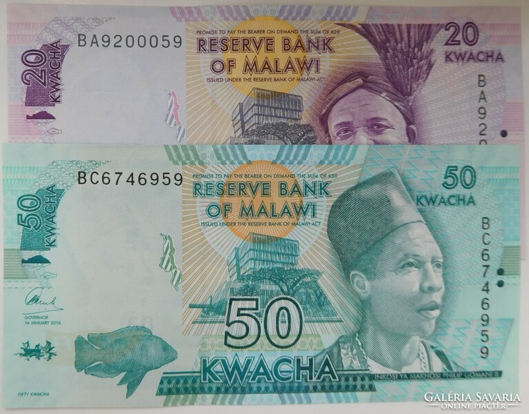 Malawi 20-50 kwacha 2016 unc